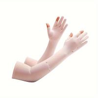 1 par de mangas de protección UV refrigeradas, guantes de ciclismo al aire libre para el verano, cubiertas de manga delgadas de 2 dedos extendidos, material de nylon 100.00%, material PA, 190g/ ㎡ , lavable a mano - para hombres y mujeres, guantes de - details 8
