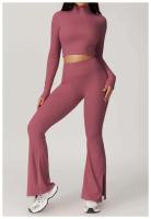 Conjunto de Yoga de Manga Larga Top de Correa Alta y Leggings Deportivos para Mujeres - details 30