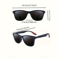 1pc Gafas cuadradas polarizadas retro para hombres y mujeres - Marco de plástico duradero, lente degradada antirreflectante, bisagras ajustables, ideal para correr y actividades al aire libre, deportes de escalada - details 1