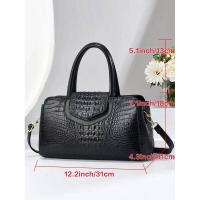 Bolso de hombro decorativo con estampado de cocodrilo de moda, bolso de viaje elegante de gran capacidad, mochila de lujo de alta gama - details 8