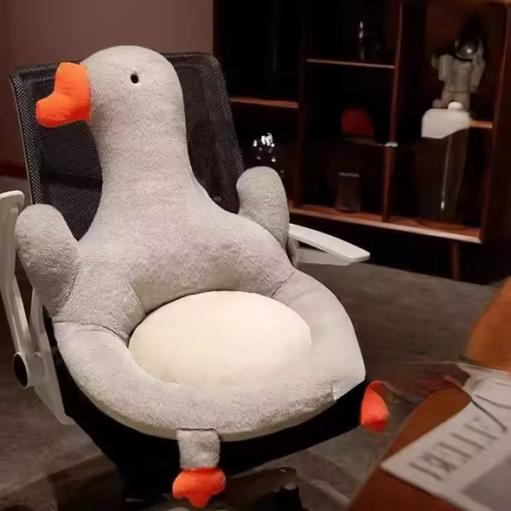 Cojín de silla de ganso de una pieza, almohada de felpa de pato suave, alfombrillas de respaldo para silla de comedor de oficina, asiento de piso, decoración de silla - 1
