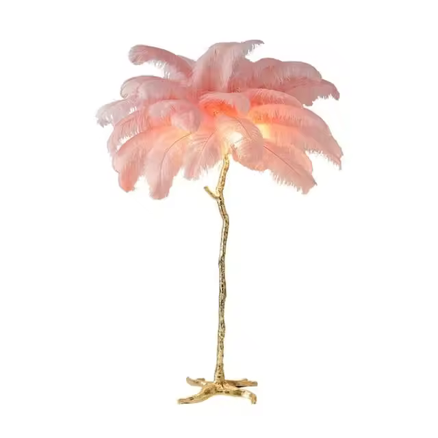 Lámpara de pie con plumas, luminaria moderna para sala de estar, restaurante, oficina, dormitorio, decoración de plumas - 1
