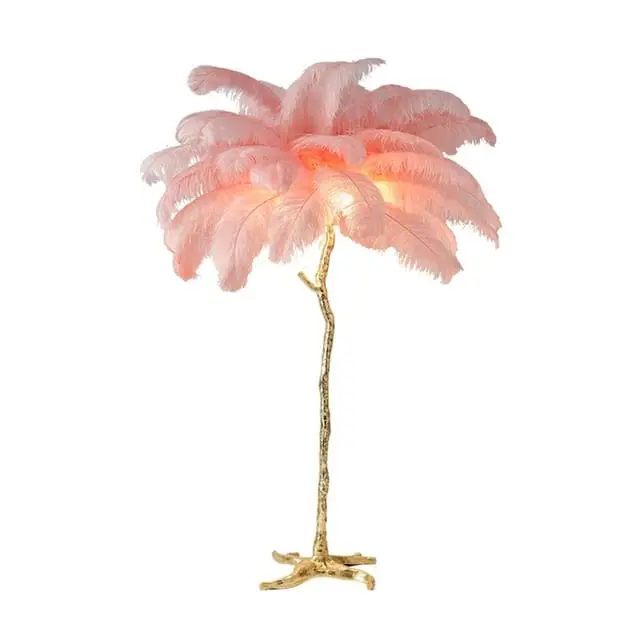 Lámpara de pie con plumas, luminaria moderna para sala de estar, restaurante, oficina, dormitorio, decoración de plumas - 1