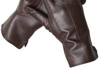 Guantes de piel de oveja para mujer, manoplas cortas de terciopelo fino para pantalla táctil, de cuero, de buena calidad, para invierno, 2226 - details 183