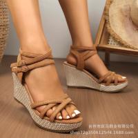 Sandalias de tacón de cuña para mujer, zapatos de moda, Verano - details 2