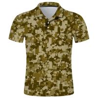 Polo con estampado de camuflaje para hombre, ropa de calle con botones, top informal con solapa, novedad de verano - details 9