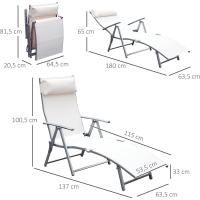 Sillón de Jardín Plegable con Resalto Ajustable 7 Niveles Carga de 165kg - details 2
