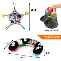 Almohada de juguete para el tiempo de la barriga del bebé, almohada tumbada para bebés, almohadas de apoyo para la cabeza para recién nacidos de alto contraste, tren para gatear para bebés - details 10