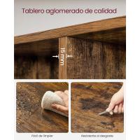 Librería con 10 Cubos, Estantería para Libros con Compartimentos Abiertos, Decoraciones, Fotos, Plantas, Salón, Dormitorio, Estudio, 29 x 129,5 x 129,5 cm, Marrón Rústico - details 2