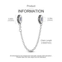 Cadena de Seguridad en Forma de Cruz Original 925 Plata Esterlina con Cuentas Ajuste para Pulsera Diy Joyería de Damas Regalo de Cumpleaños - details 1