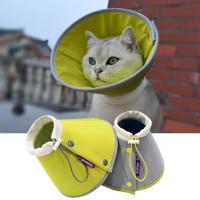 Collar de cono de gato ajustable, ligero, antimordedura, isabelino, resistente al agua, fácil de comer y beber - details 2