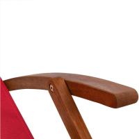 Plegable Madera de Acacia Carga 160KG Silla Jardín Playa Transpirable Ajustable Rojo - details 7