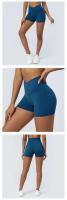 Pantalones cortos deportivos elásticos para mujer, cintura cruzada, Pilates, gimnasio, Fiess, Yoga, levantamiento de glúteos, correr al aire libre, danza, ciclismo - details 5