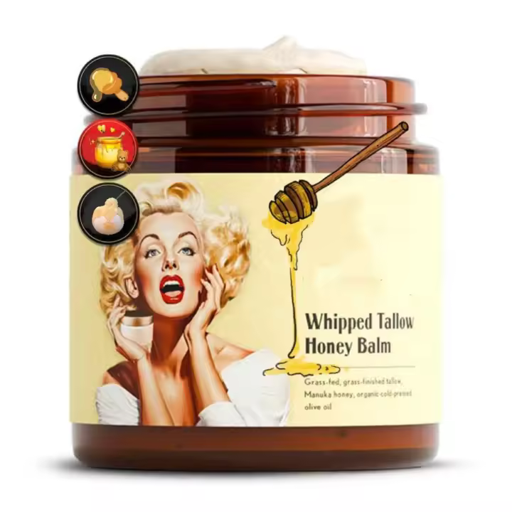2025 Nuevo estilo Sulymatty Bálsamo de miel de manuka con sebo de ternera batido, crema facial orgánica, 5 ingredientes, hidratante totalmente natural, hidrata y - 1