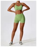 Shorts de Yoga de Cintura Alta Ajuste Ajustado para Abdomen y Cadera Material de Nylon - details 8