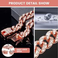 Cadena para perros decorada con diamantes de imitación, 1 collar de arneses para mascotas con hebilla segura, accesorios de moda para mascotas para perros pequeños, medianos y grandes, cosas para perros, productos para mascotas, artículos esenciales para - details 4
