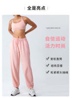 Pantalones de chándal sueltos de cintura alta de primavera para mujer, pantalones largos informales adelgazantes con capa de aire suave para Fitness - details 2