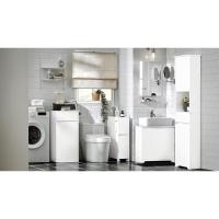 Cesto para Ropa Sucia Armario Multifuncional de baño con 1 Cesto y 1 Cajón Blanco. - details 0