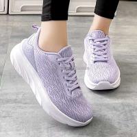 Nuevos zapatos deportivos de fitness de malla tejida con cordones verdes para caminar para mujer 35-42 #   marca de gran tamaño conocida - details 7