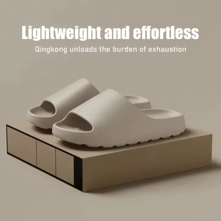 Zapatillas de suela gruesa y suave de EVA, zapatillas de moda de verano para mujer, sandalias para el hogar, zapatos de playa para hombre - 1