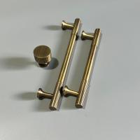 Tiradores de armario de bronce, pomos de puerta antiguos, manija moleteada de latón macizo, tiradores de armario, barra en T, tirador de puerta de muebles - details 0