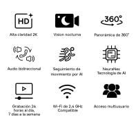 Cámara de Seguridad Inteligente Baseus 3MP 2K Inalámbrica, Control Remoto, Alerta de Audio y Movimiento, Hecha en China - details 1