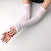 Guantes de Conducción de Manga Larga de Encaje de Seda de Hielo Protección de Brazo Deportiva y al Sol para Mujeres Par de Manos - details 6
