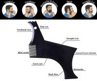 Peine de plantilla para dar forma a la barba para hombre, peine transparente negro para Barba, herramienta de belleza para el ho - details 2