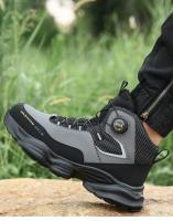 Zapatos de seguridad con botón giratorio para hombre, calzado de trabajo impermeable, botas de construcción con tiras reflectantes, punta de acero, talla 48, Invierno - details 20