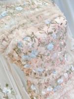 Verano otoño moda wer bordado encaje vestido de noche para graduación mujeres manga larga capas borde de oreja de madera Midi vestidos de fiesta - details 4
