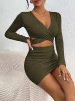 Elegante Vestido de Cintura Ajustada con Tirante de Espalda para Mujer en Otoño-Invierno - details 8