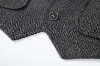 Chaleco de Tweed Grueso de Moda Retro para Hombres Chaleco de Fiesta de Ocio Casual Británico con Múltiples Bolsillos - details 10