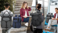 22L/32L Mochila de viaje de moda para hombres, mujeres, estudiantes, ligera con cierre de rodillo para la universidad, colegio, simple mochila de viaje deportiva para el día - details 8