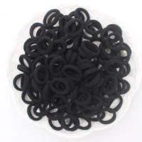 Gomas de Cabelo Elásticas Simples 100pcs Negras Accesorios para Peinados de Cola - details 5