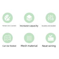 Bolsa de almacenamiento de papel de prueba de Color caramelo, bolsas de malla multifuncionales con 3 compartimentos y cremallera, bolsas de mano de gran capacidad para estudiantes - details 1