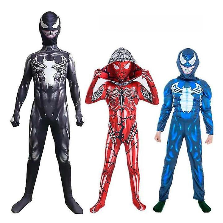 Traje de Superhéroe Venom Colección Nueva para Niños y Adultos Conjuntos de Cuerpos Musculares
