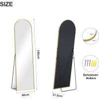 Espejo de Pie Curvado Grande Espejos de Pared con Marco de Aluminio 150 x 40 cm - details 4