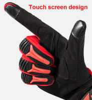Guantes de cuero para motocicleta, manoplas de fibra de carbono con Control táctil, transpirables, a prueba de golpes - details 6