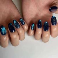 Uñas Rojas Sencillas Prensadas con Almendra de Medio Largo Cabeza Oval Redonda - details 2