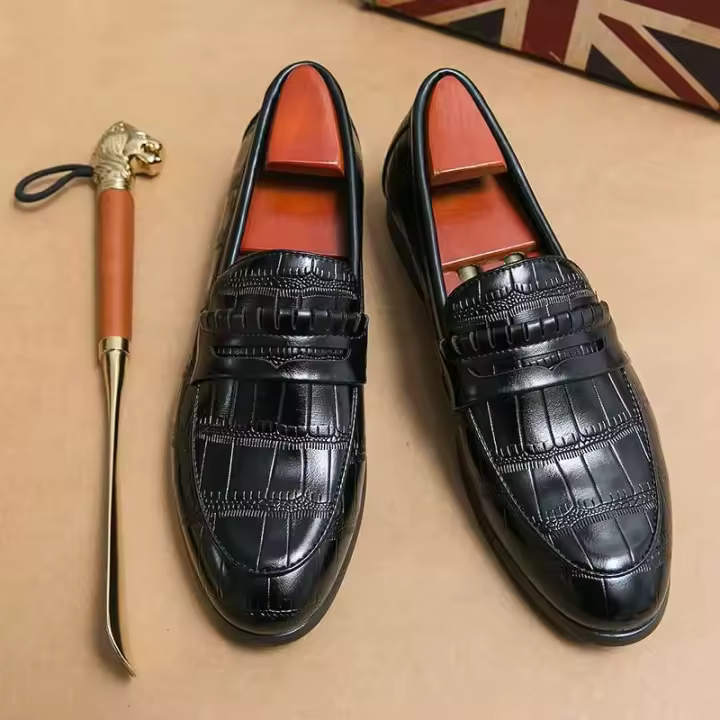 Zapatos Para Hombre de cuero repujado, informales, lujosos, británicos, formales, Oxford - 1