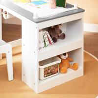Juego de mesa infantil y 2 sillas de madera, organizador de juguetes multifuncional con 8 cestas y 1 compartimento, 87 x 50 x 50 cm - details 49