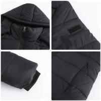 Chaqueta larga acolchada con capucha para mujer, abrigo ligero resistente al agua - details 6
