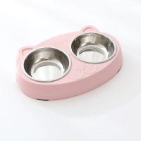 Macaron-cuenco doble para mascotas, bandeja de plástico para beber comida para perros y gatitos, alimentador para gatos y suminis - details 3