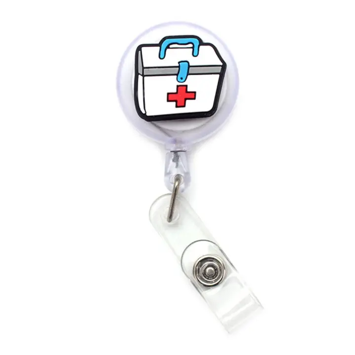 Portatarjetas de pecho, portatarjetas de nombre, Clips para tarjetas de identificación para estudiantes, soporte para insignia de Hospital, carrete de insignia retráctil, soporte para insignia de enfermera - 1