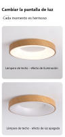 Lámpara colgante LED redonda con rayas de madera 40 cm, 30 W, 3000 lúmenes, control remoto - details 9
