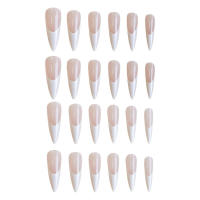 Uñas postizas desnudas con punta blanca, material seguro de larga duración, resistente al agua, para ir de compras, viajar y salir - details 4