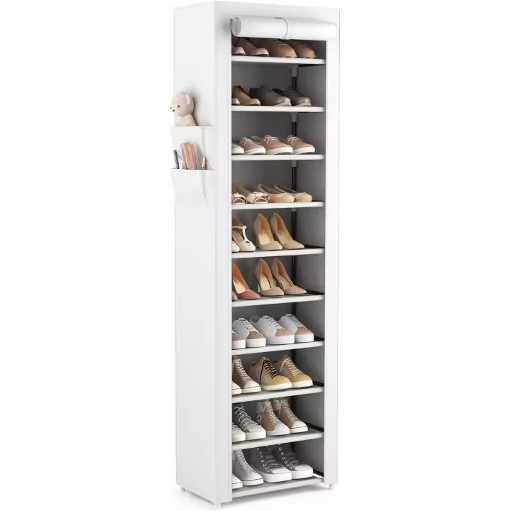 Zapatero de 11 Niveles, Mueble Zapateros de Tela para 20-22 Pares de Zapatos, Armario Zapatero Estrecho y Alto con Funda para Entrada Recibidor, Pasillo, Dormitorio - 1