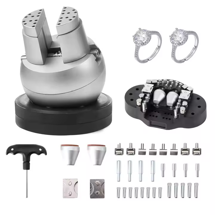 SucceBuy Ball Vise: herramienta de configuración de grabado de 5" con 360 °   Rotación. 35 accesorios para incrustaciones de piedras preciosas y grabado a pequeña escala. Tornillo de banco profesional para grabado de joyas - 1