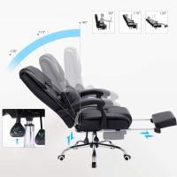 Escritorio computadora Oficina Ergonómica con reposapiés Plegable PU Metal Cromado Negro 150 kg OBG71B - details 3