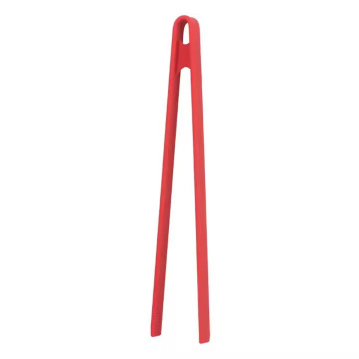 Pinzas antideslizantes para pan, pinzas para servir, barbacoa, ensalada, mango largo, pinza para carne, utensilios de cocina para el hogar, Rojo - 1